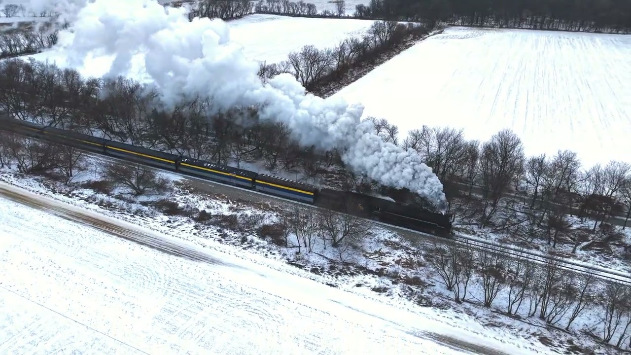 Winter with C&O 2699 (Pere Marquette #1225) from Above - Part 2