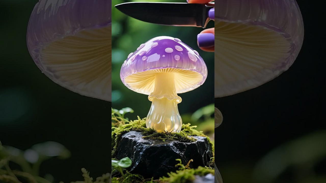【ASMR】 Ever Seen a Mushroom Made of Glass Split Open? 🍄 #aiasmr #aiart #satisfying