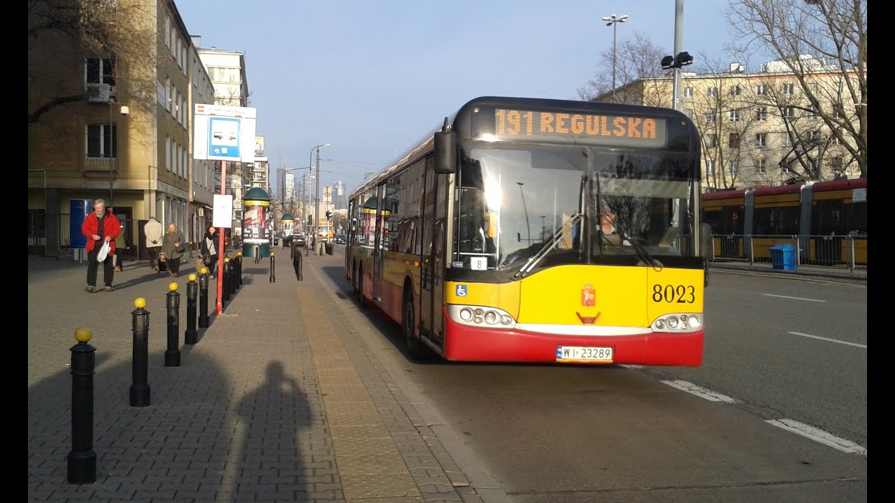 Przejazd warszawskim autobusem Solaris Urbino 15 #8023 linia 191