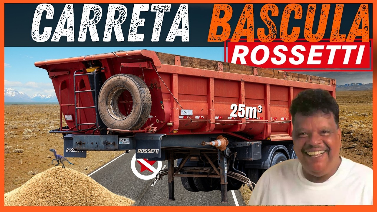Carreta Báscula Rossetti 25m³ 2012 com Pneus Meia Vida – Robusta e Pronta para Obra!
