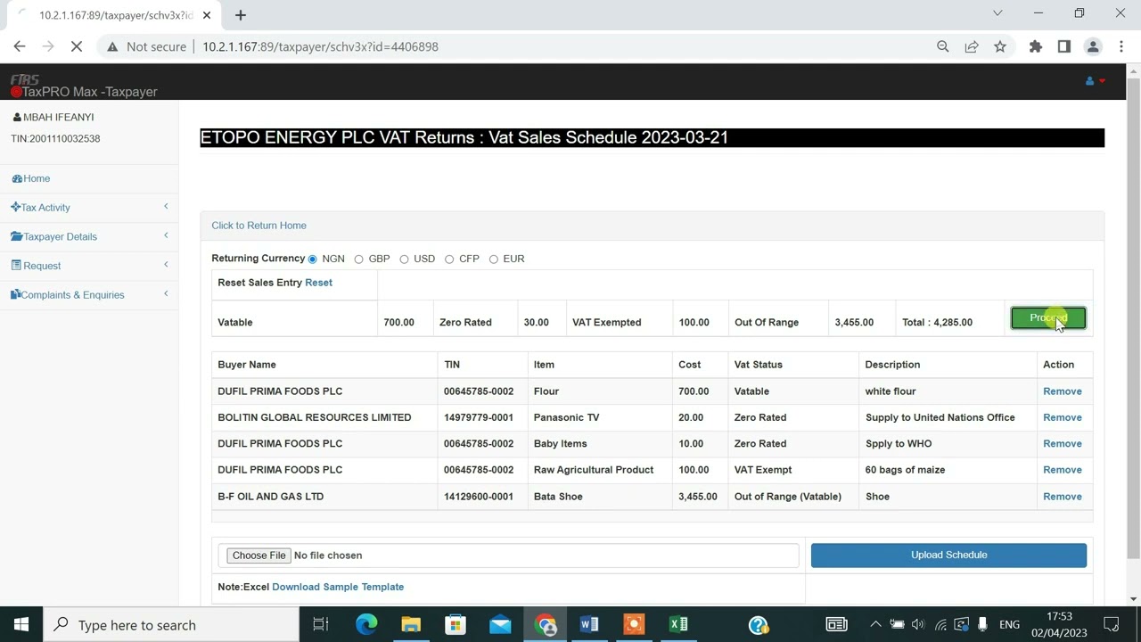 TAXPROMAX UPDATE VAT FILING AND PAYMENT MODULE