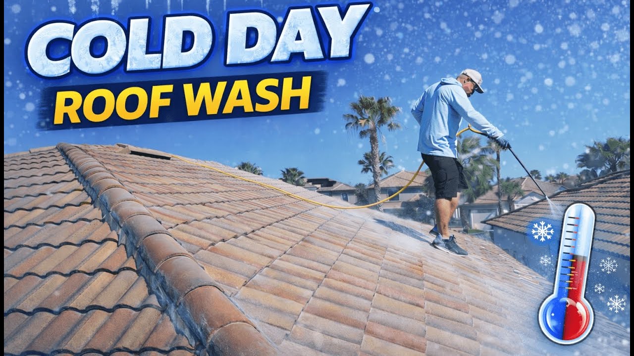 How I Soft Wash Tile Roofs in Cold Weather | Champion’s Gate, FL