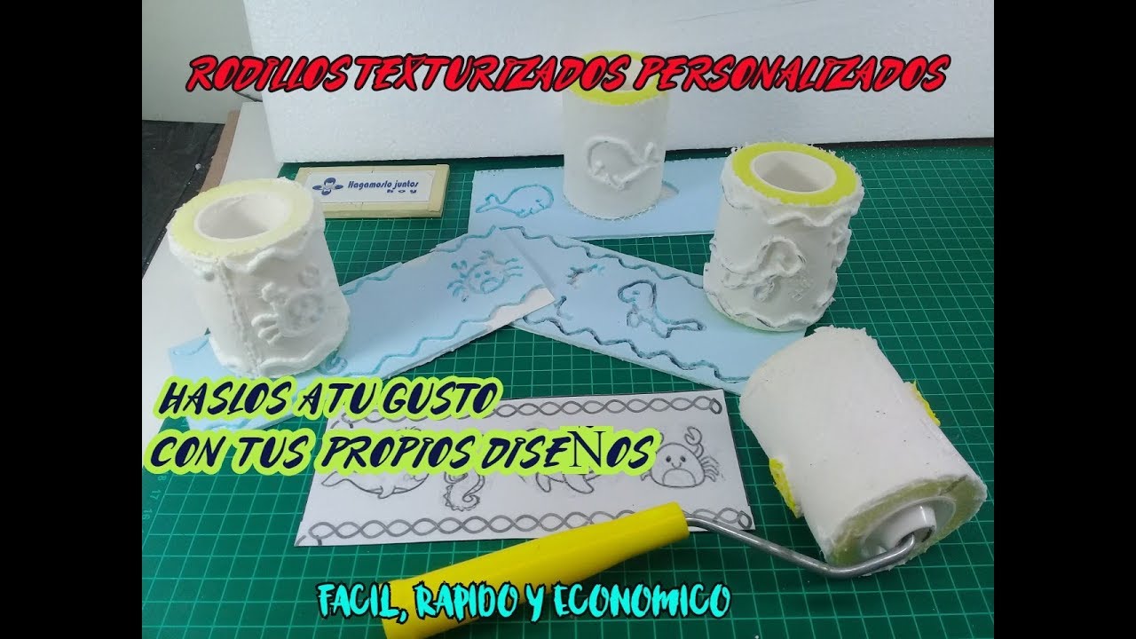 Como hacer RODILLOS TEXTURIZADOS personalizados/nuevo método/2020