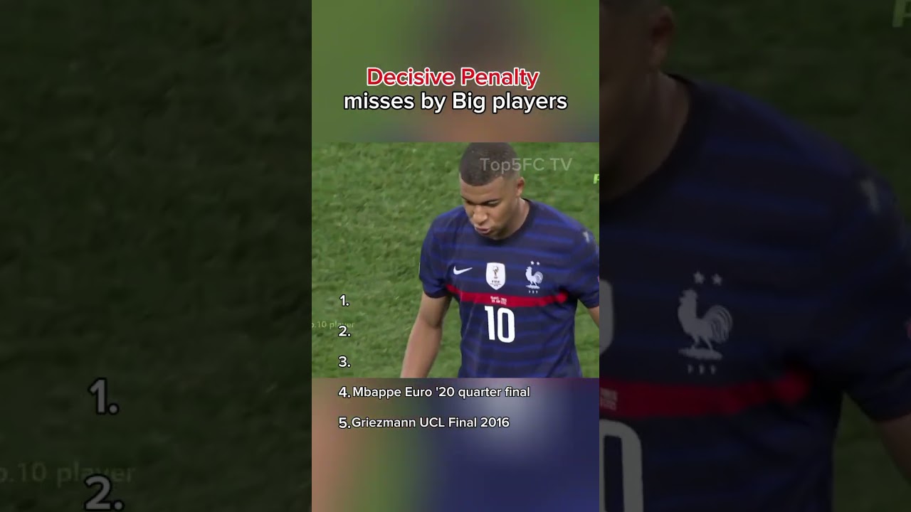 Decisive Penalty misses by Big players