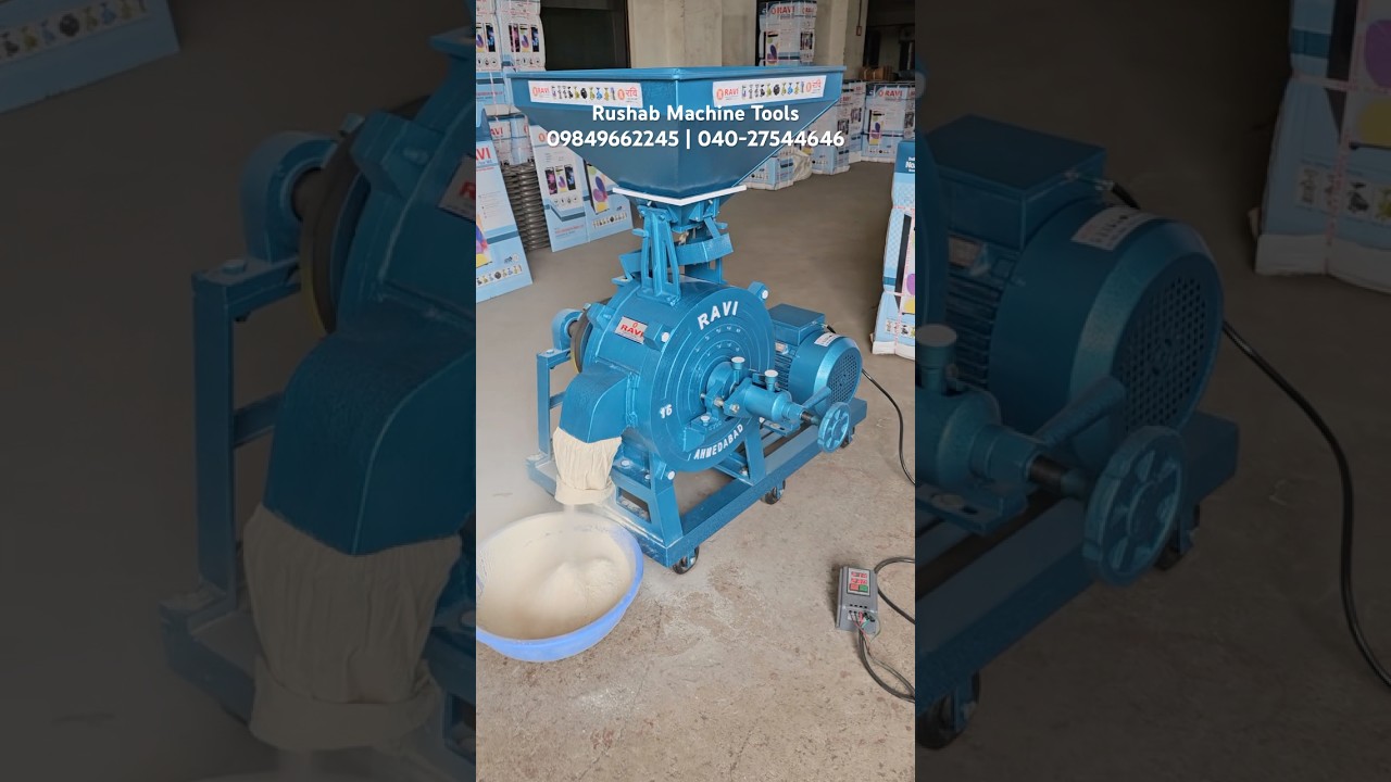 Rushab 16 Inch Stone Flour Mill Three Phase  #flourmill #pindigirni #flourmillmachine