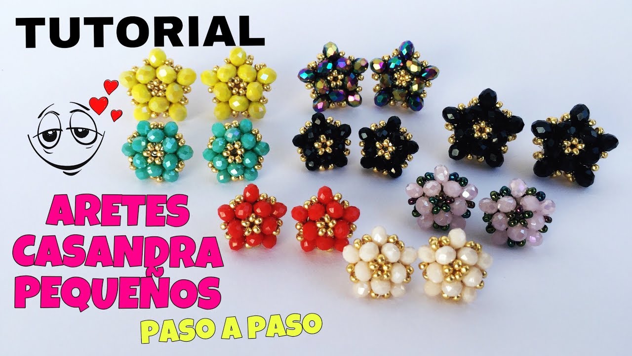TUTORIAL DE ARETES CASANDRA PEQUEñOS CON CRISTALES DE 6MM // MINI CASANDRAS //TUTORIAL DE BISUTERIA
