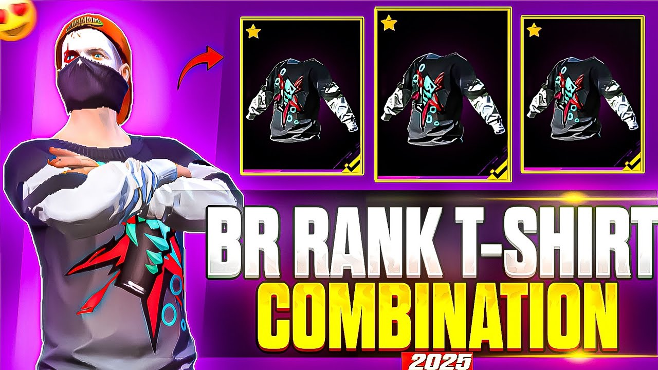 New 🤩 Free Br Rank T-shirt God Level Dress Combination in Free Fire 🔥 | NO TUP UP DRESS COMBINATION 