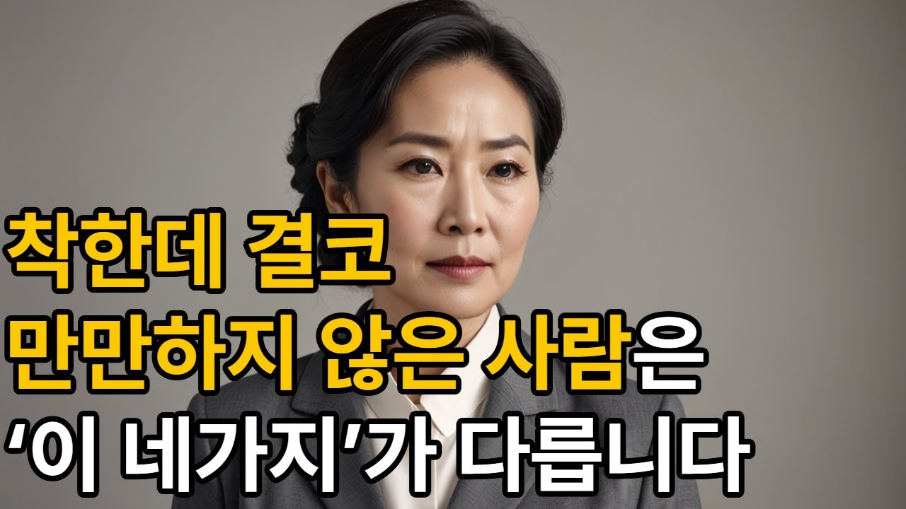 착한데 결코 만만하지 않은 사람은 ‘이 네가지’가 다릅니다