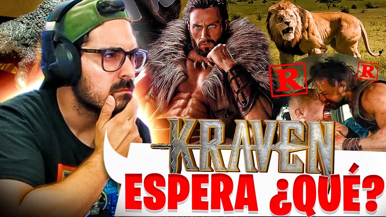 KRAVEN EL CAZADOR, reacción al TRÁILER RED BAND 🩸 Acción, sangre, un león mamadísimo y un WTF enorme
