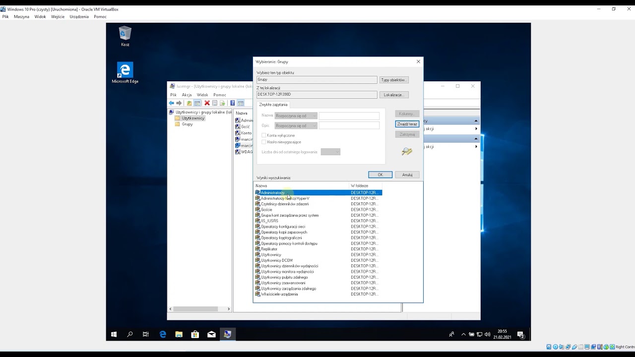 Konta użytkowników w systemach Windows