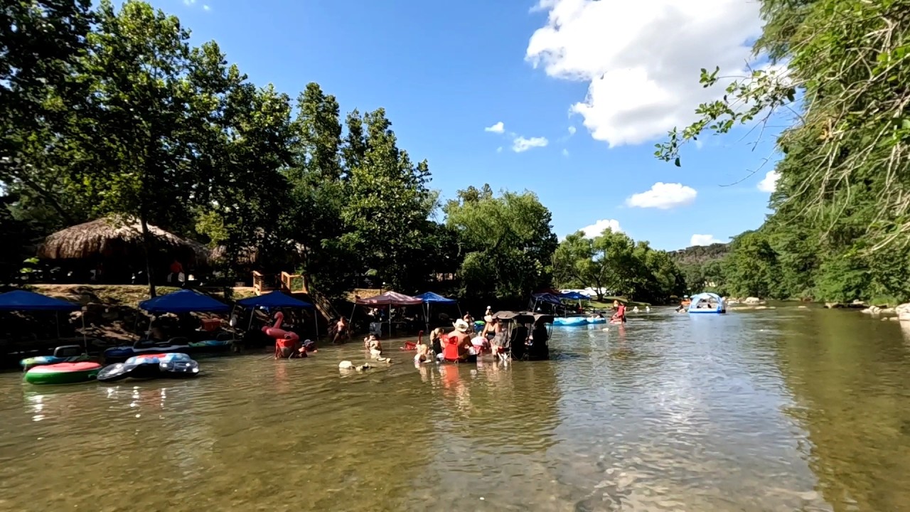 Relaxing Day at Son's Guadalupe.  Campground With Tents and Cabanas. Enjoy the Sounds and Water.