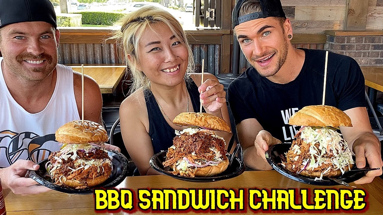MASSIVE BBQ SANDWICH CHALLENGE from Blake's Place in Anaheim, CA #RainaisCrazy