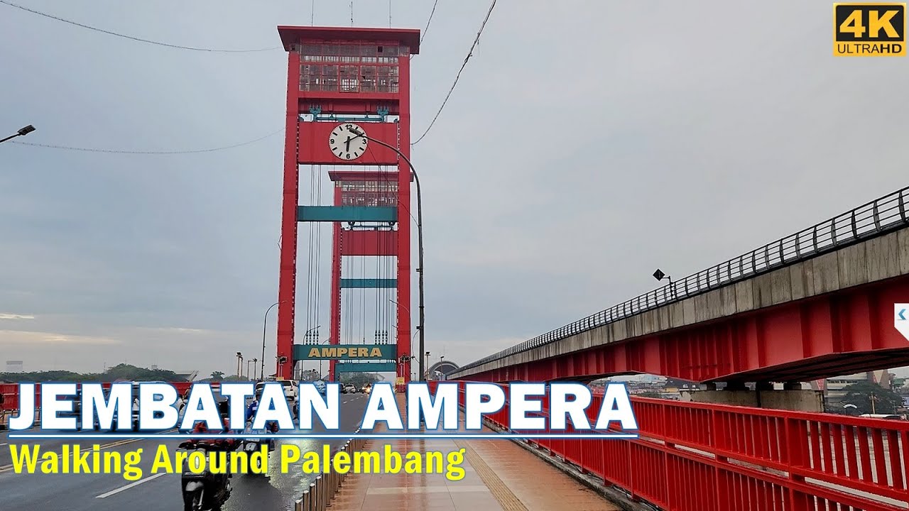 Morning walk to Jembatan Ampera Brigde Palembang❗Jembatan Sungai Musi Palembang - South Sumatera
