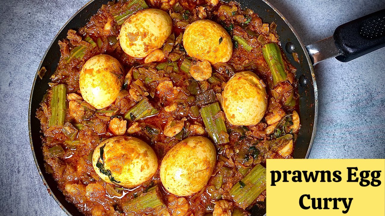 Prawns Egg Drumstick Curry | Egg Prawn Curry In Telugu | Egg Prawn Recipes