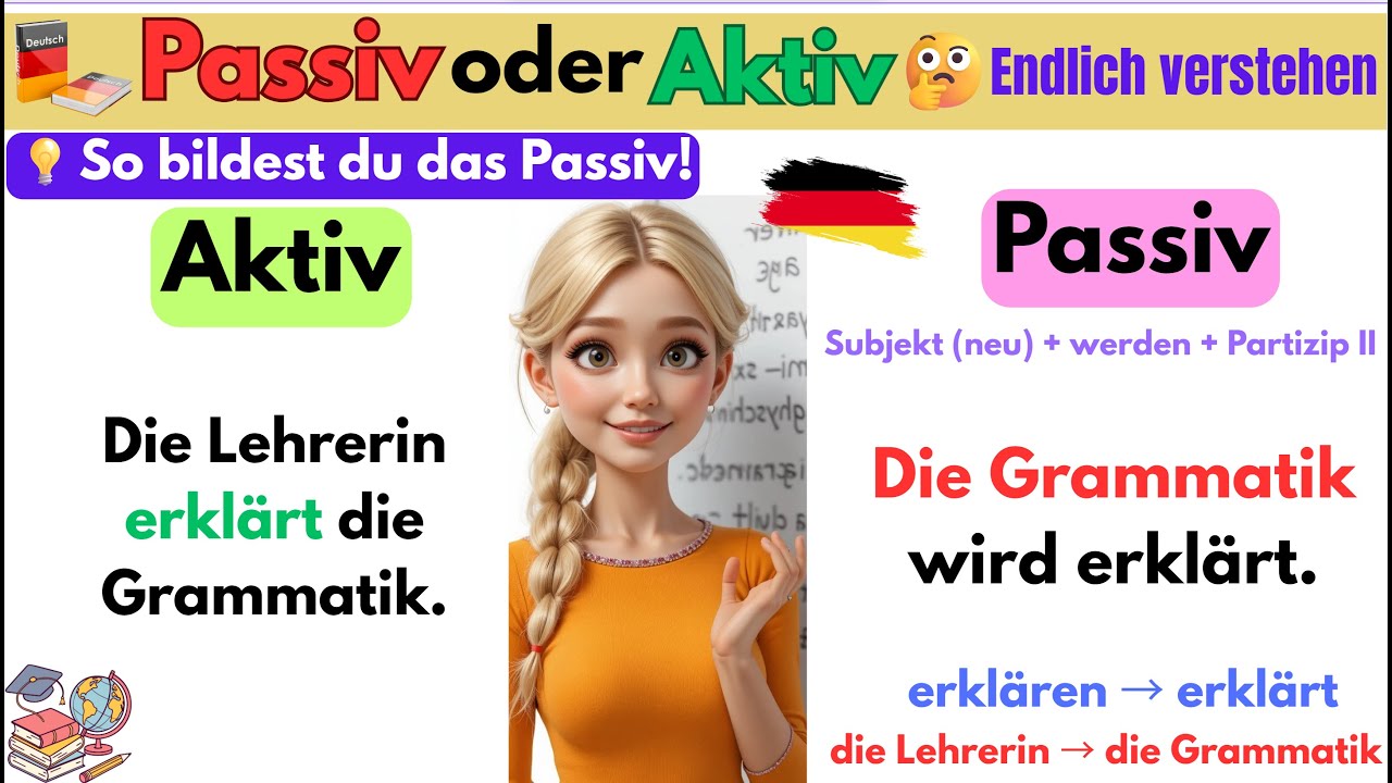 🇩🇪 Aktiv oder Passiv? 🤔 200 Beispiele | Deutsch lernen A1&ndash;B1 📘🎓