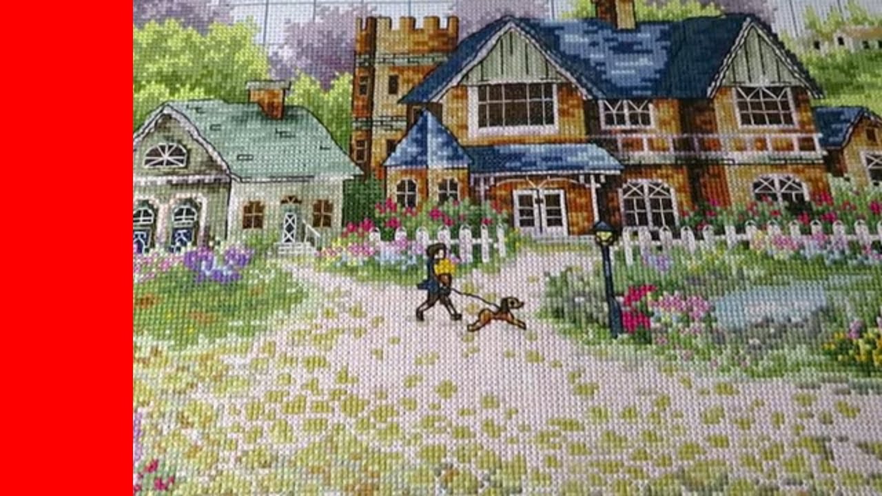 European Town Back Stitching  First Frame Is Finished! 