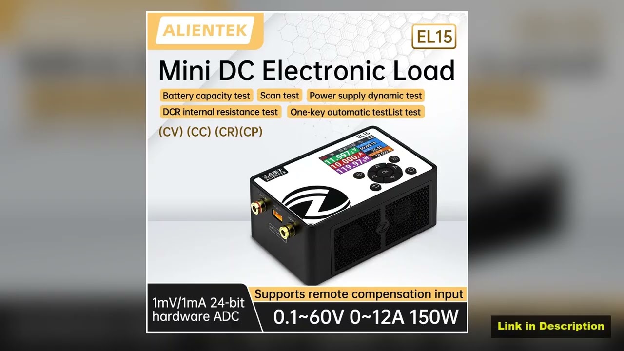 ALIENTEK EL15 DC Electronic Load 150W Battery Capacity Tester Mini Programmable Power Supply