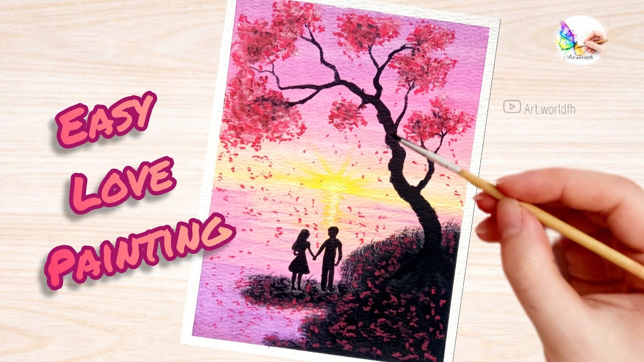 Romantic Oil Pastel Painting for Beginners | Step by Step Tutorial💕🌸