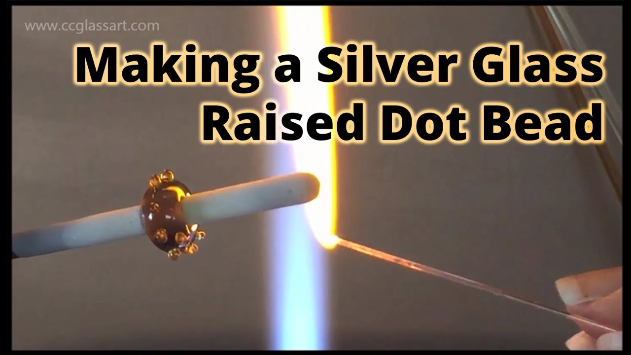 Making a Reactive Silver Glass Raised Dot Bead - lampworking demonstration