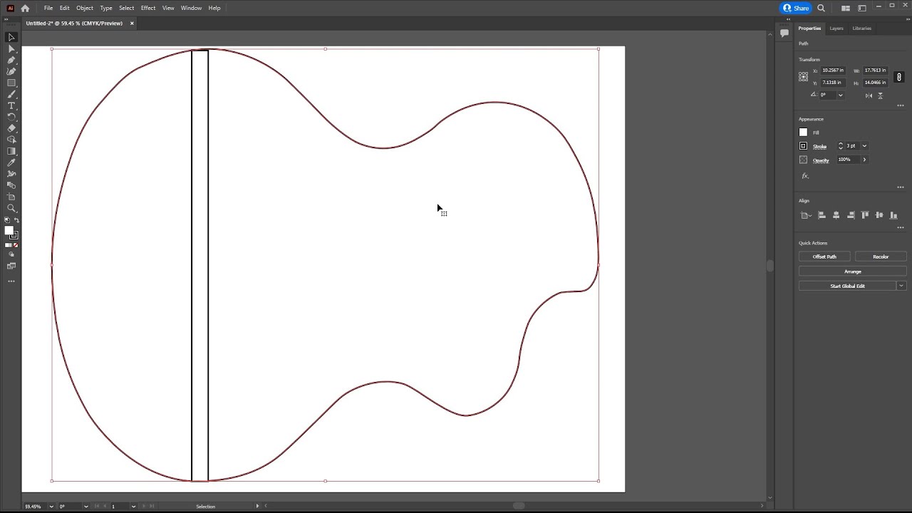 Making a Guitar Body Template using Adobe Illustrator