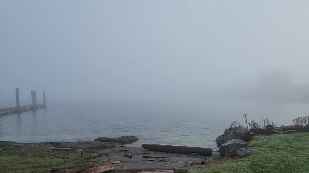Into the fog, Saratoga Passage North ~ Kayaking the Salish Sea