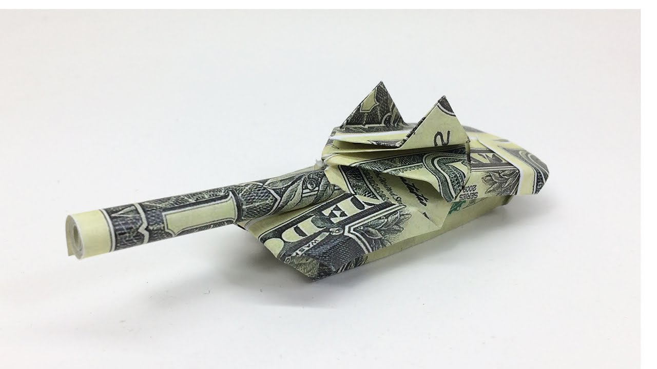 Money Origami Tank Tutorial - Fold a Tank from Dollar Note