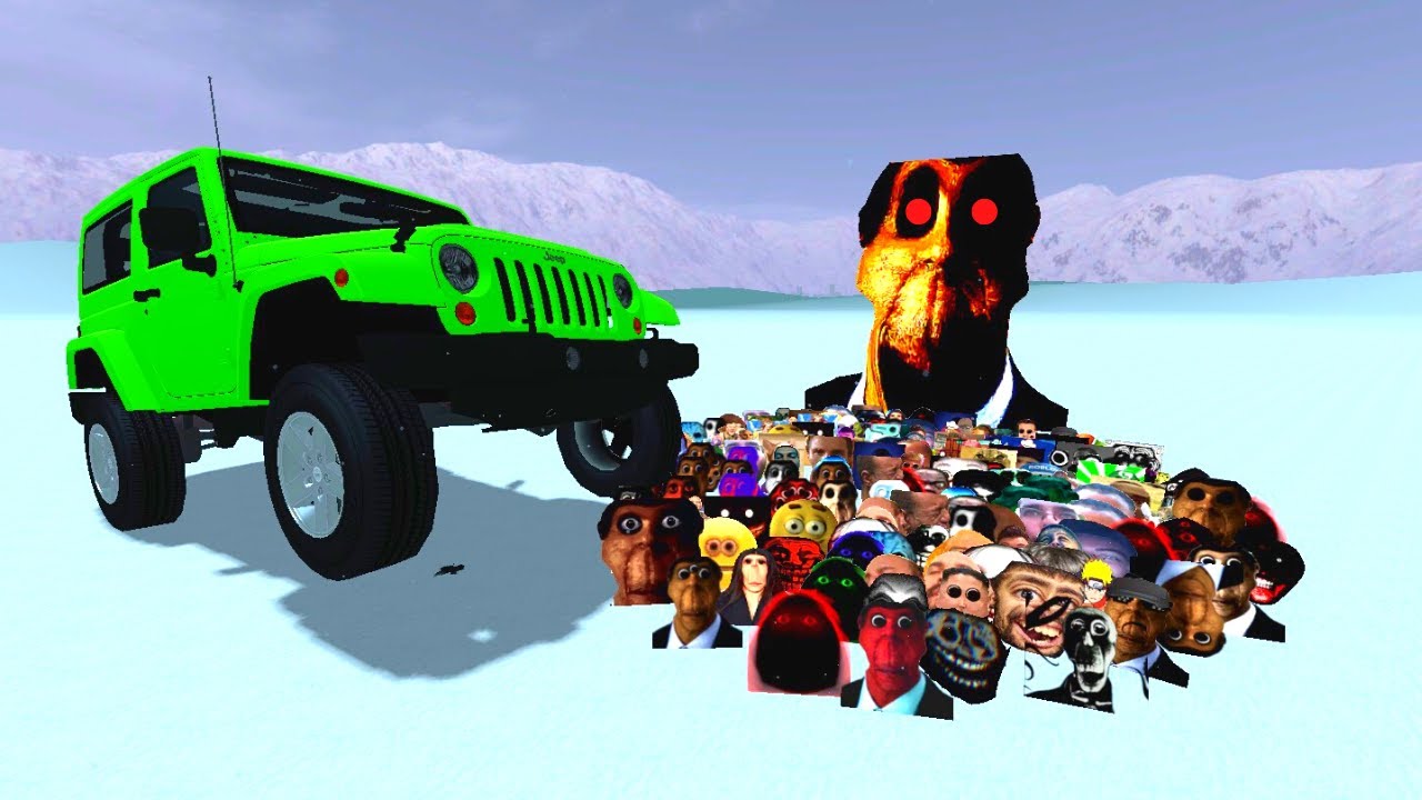 Racing with Obunga on the Snowy Field - Garrys Mod [Nexbots]