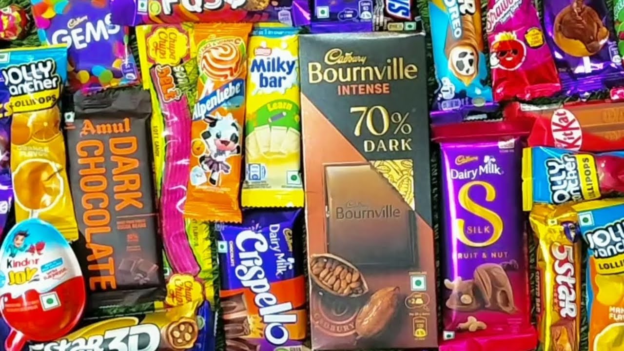 Some Lot's of Candies Satisfying Video Asmr Unboxing Lollipop with Chocolate and candy Cutting | 33