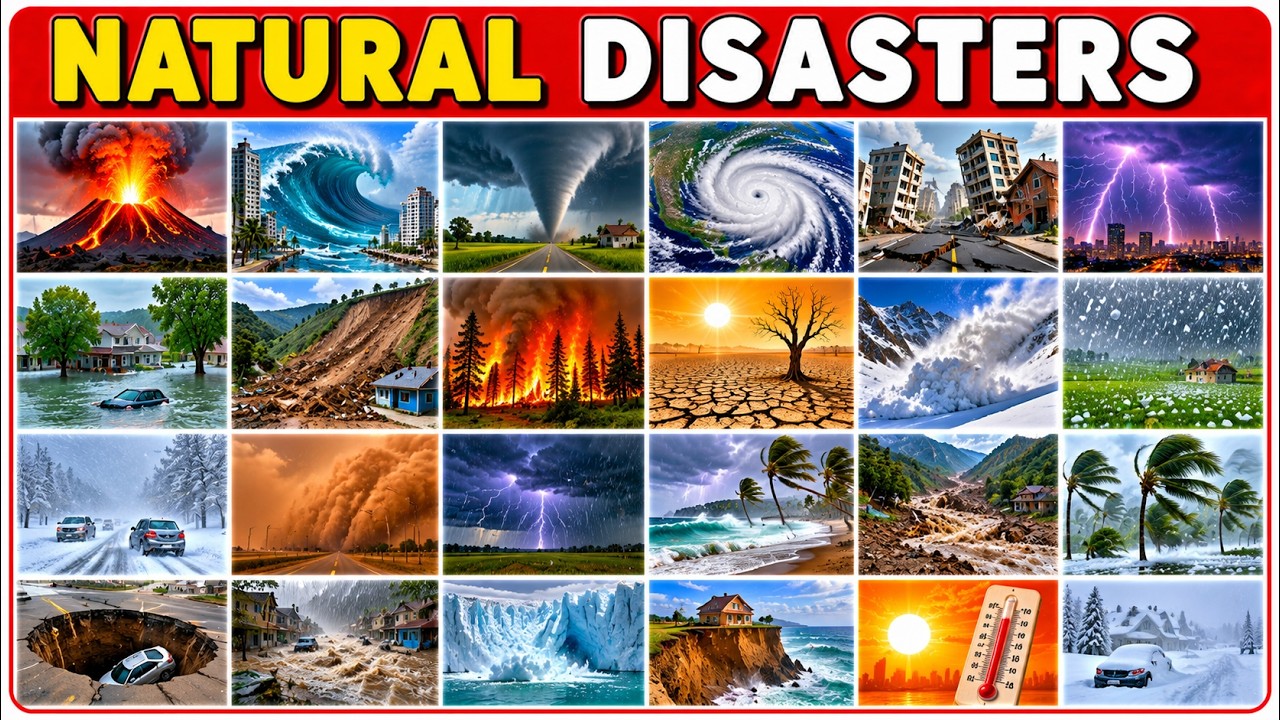 Natural Disasters | Learn 30 Natural Disaster Names in English with Sounds | Disaster Vocabulary