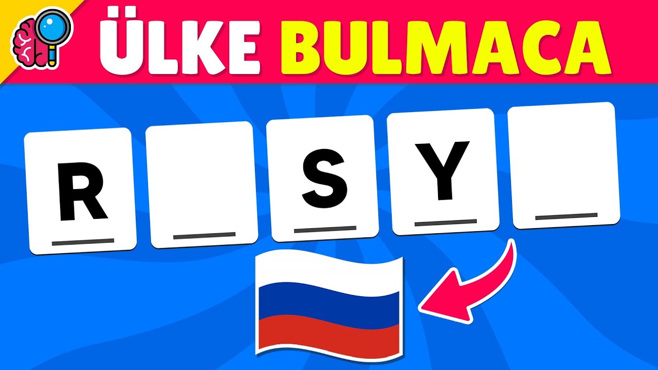 Ülkelerle Kelime Bulmaca 🌍🤔 Bayraklardan Ülkeleri Tahmin Et