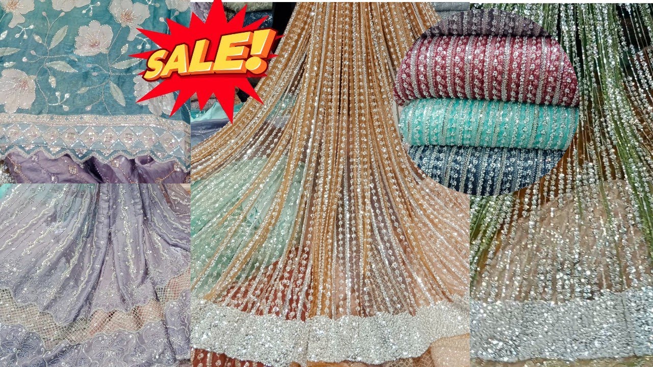 *Korean silk Fabric* Cutdana work Embroidery Designs🔥💥 Korean silk cutdana💞 New Collection