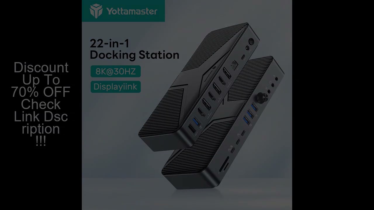 Yottamaster Multi Port USB C Docking Station Adapter to Dual HDMI 4K 60HZ Two DP Display 8K 30HZ 22