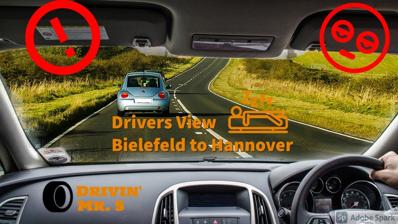 Drivers View - Freeway Autobahn Bielefeld to Hannover - Falling asleep fast