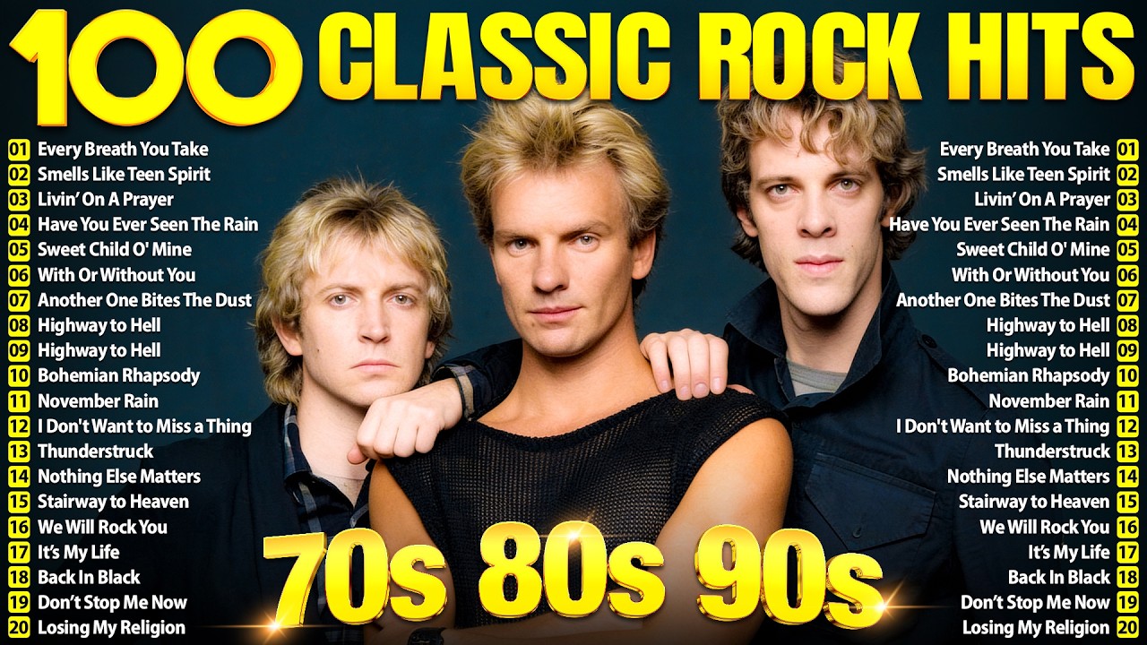 Best Classic Rock Songs Of All Time 💥 The Police, Nirvana, Metallica, Queen, Bon Jovi, ACDC, U2, GNR