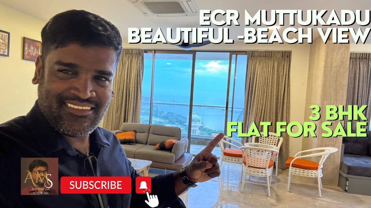 Beautiful beach view 3 BhK spacious apartment for sale at ECR, Muttukadu 