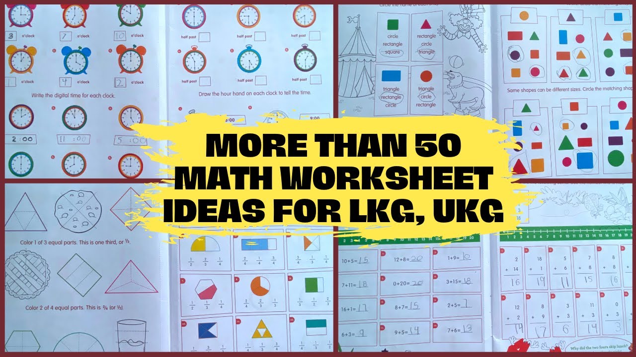 MORE THAN 50 MATH ACTIVITY SHEET IDEAS FOR HOMESCHOOLING UKG, SKG KIDS | Daily Practice Worksheets