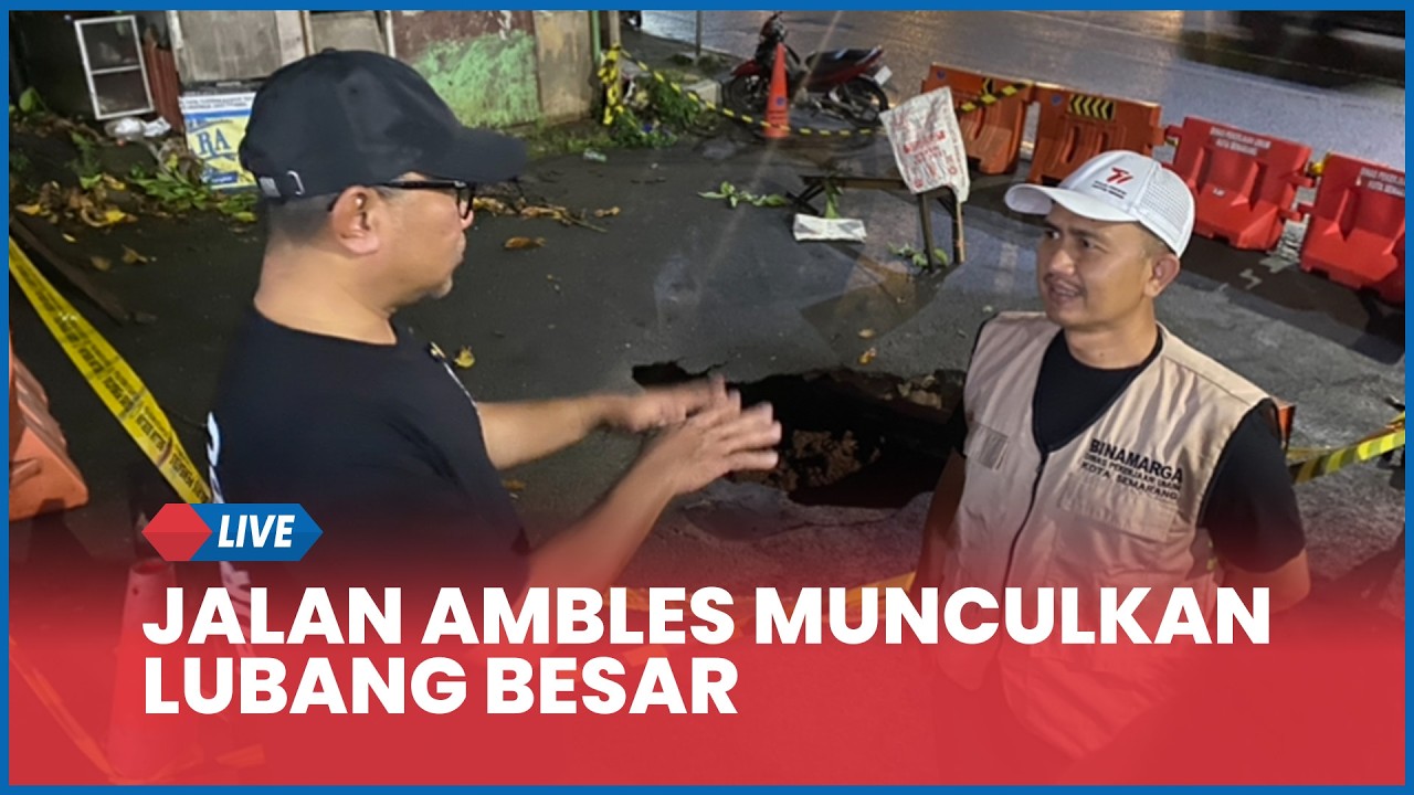 🔵 Kondisi Terkini Lubang Besar di Jalan Dr Wahidin Semarang, Ekskavator Dikerahkan