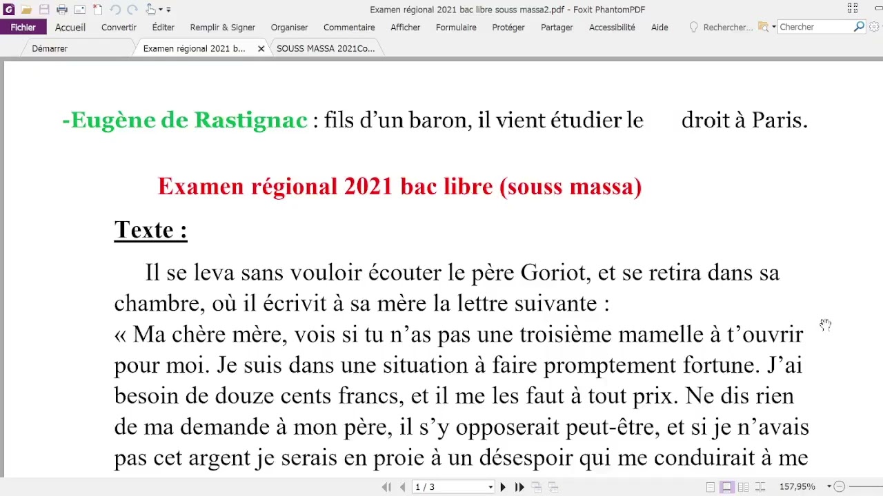 Le père Goriot SEANCE 2