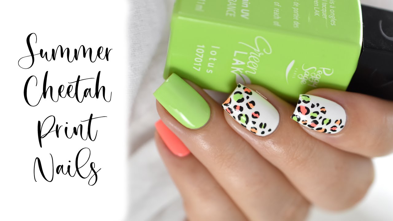 Manucure léopard estivale Green LAK - Summer cheetah print nails || Marine Loves Polish