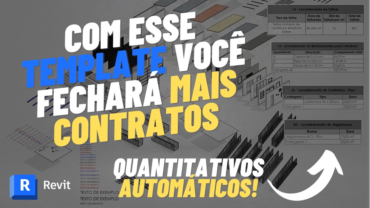 Template de Arquitetura com quantitativos automáticos no Revit (Iniciantes e avançados)