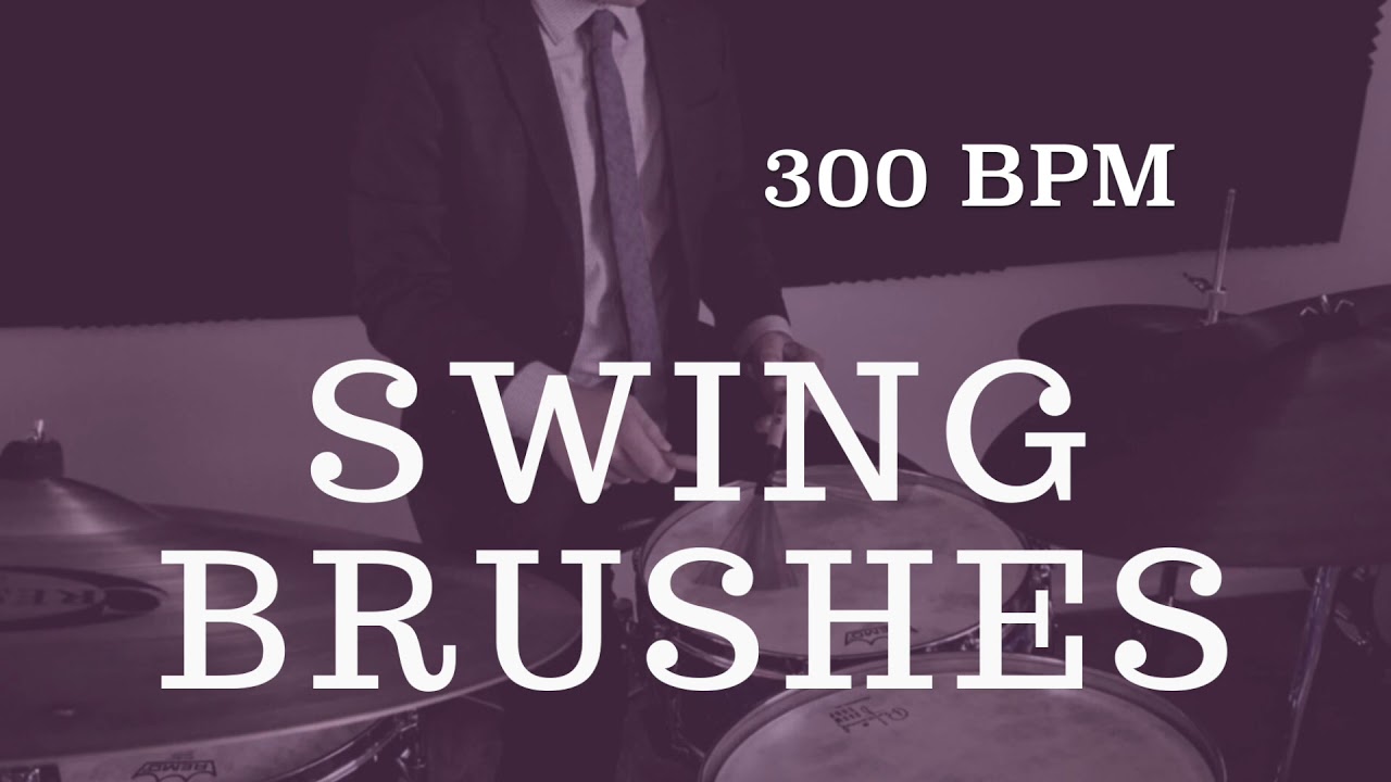 Jazz Drum Brushes Play Along - Fast Swing - 300 BPM