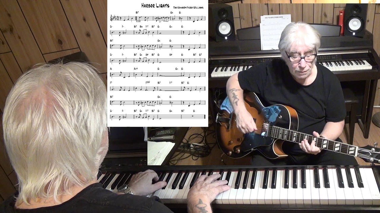 Harbor Lights - Jazz guitar & piano cover ( Jim Kennedy & Hugh Williams )