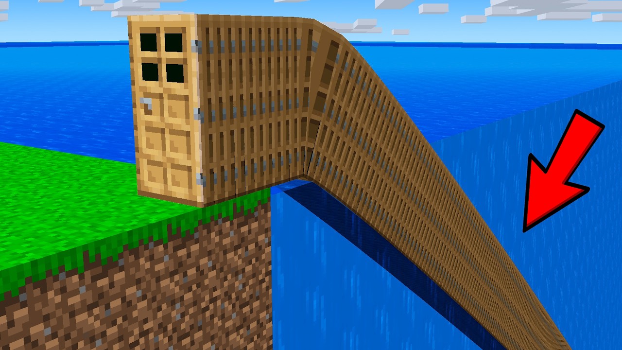 I found a UNDERWATER DOOR in Minecraft ! What's INSIDE the SECRET LONGEST DOOR ?