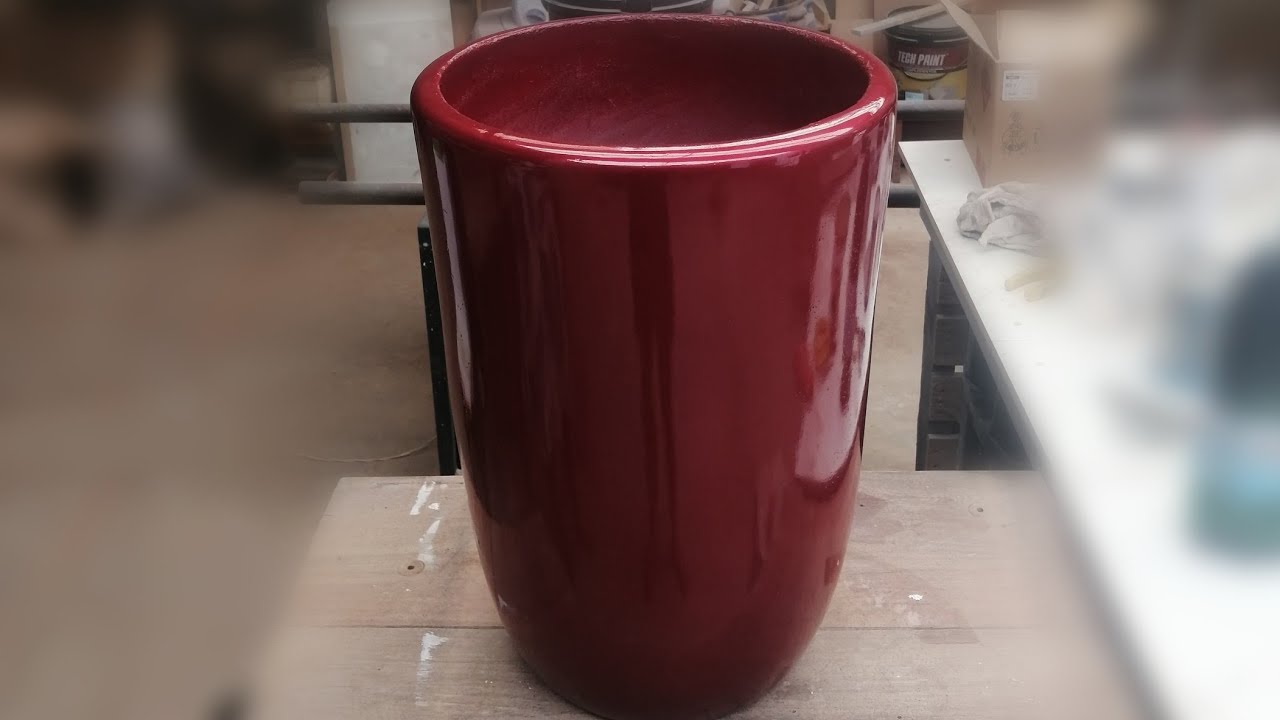 COMO PINTAR VASO DE CIMENTO (LAQUEADO DE VERMELHO/VASO VIETNAMITA)
