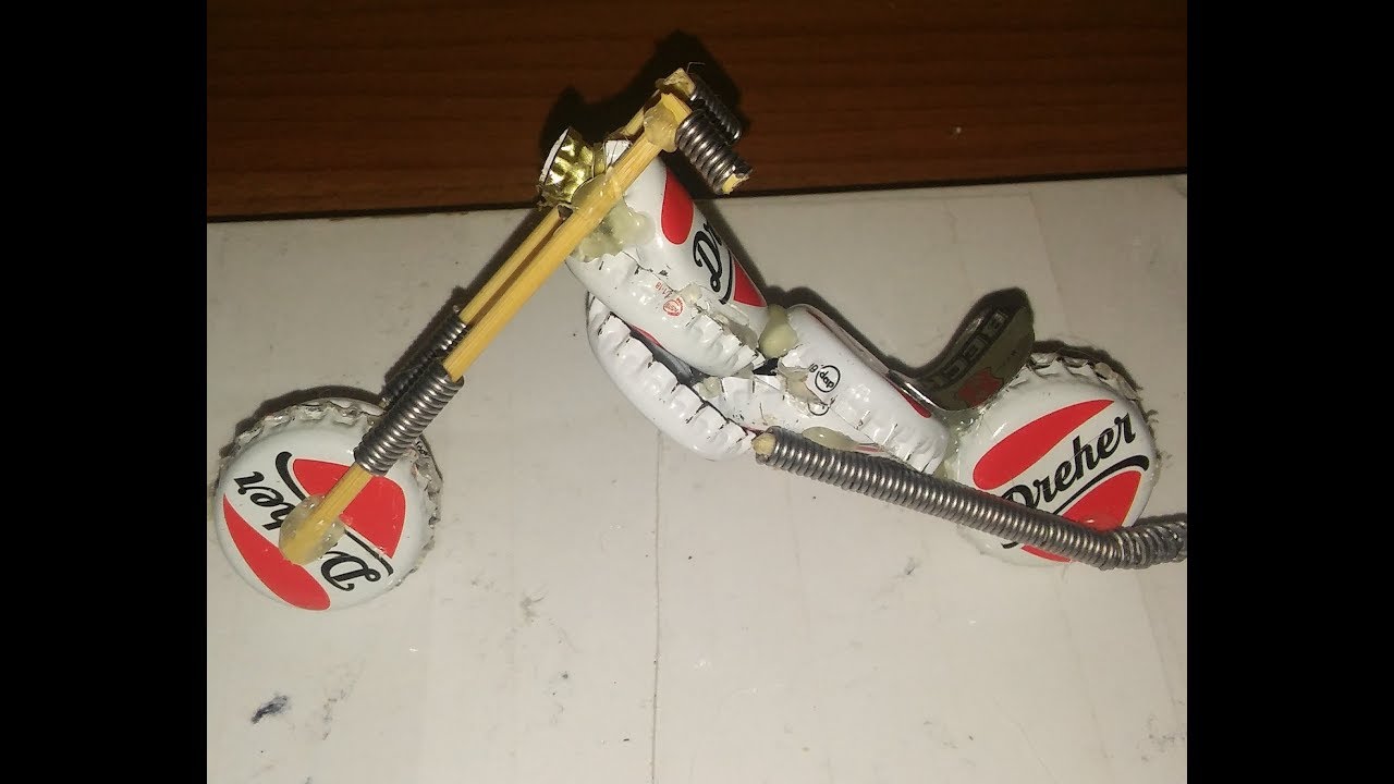 Custom Harley Davidson from Bottle Caps DIY How to make clay Motorbike Mini homemade Motorcycle