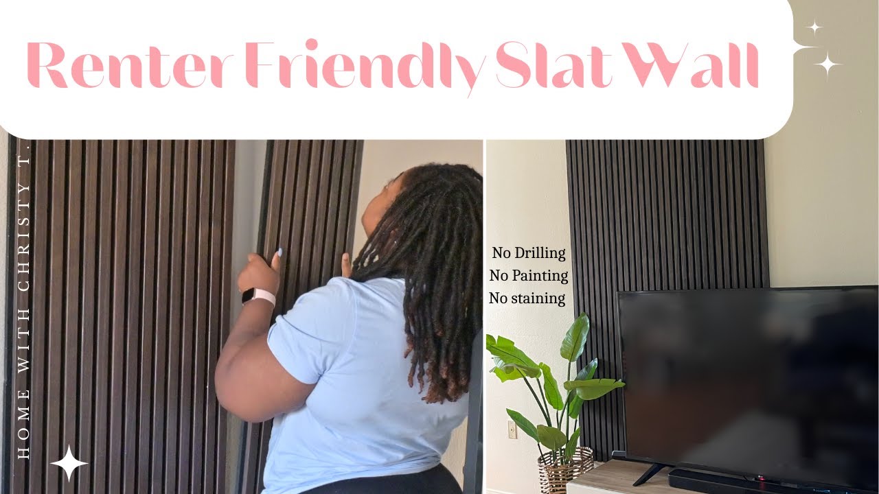 Renter friendly slat wall using command strips I one day project