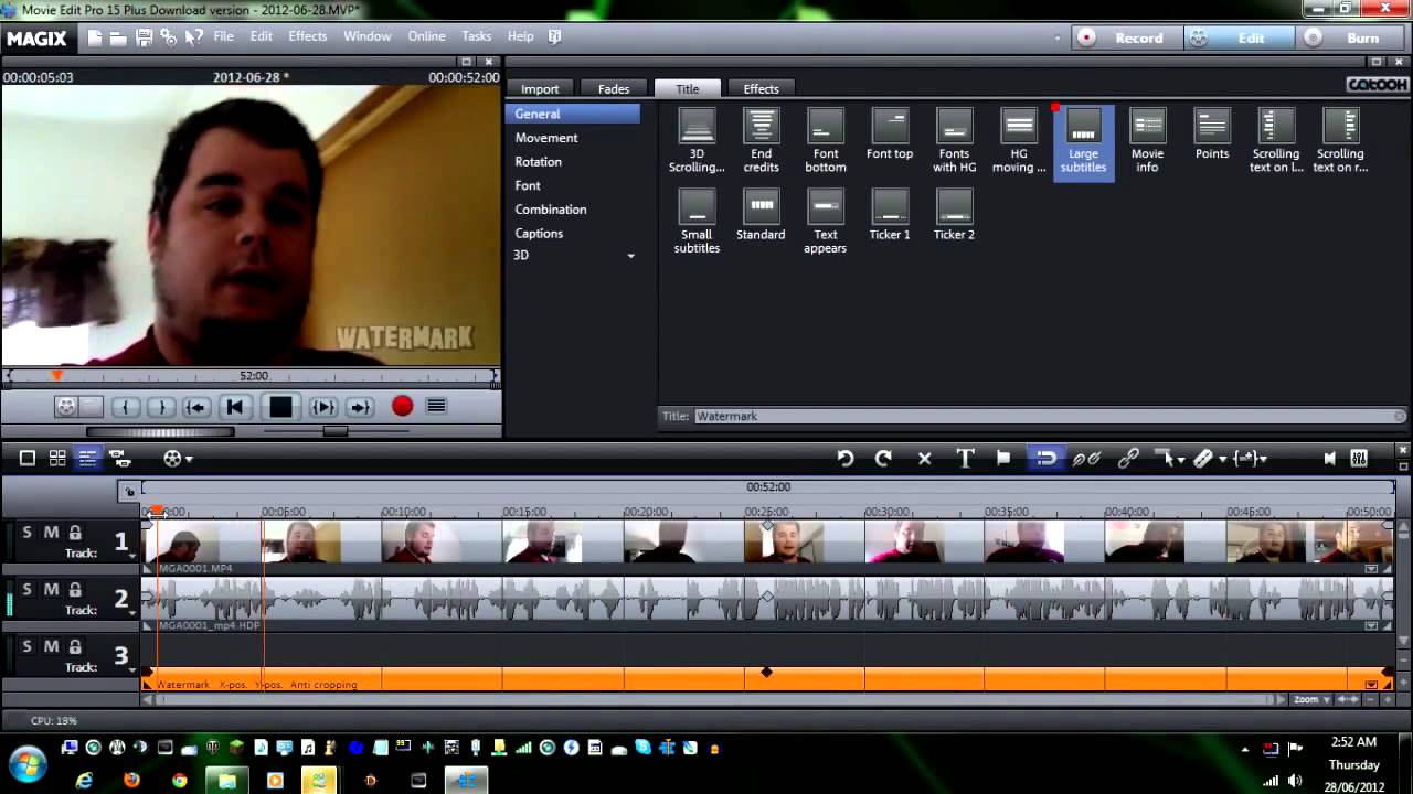 Magix Movie Edit Pro Tutorial - How to Watermark your video