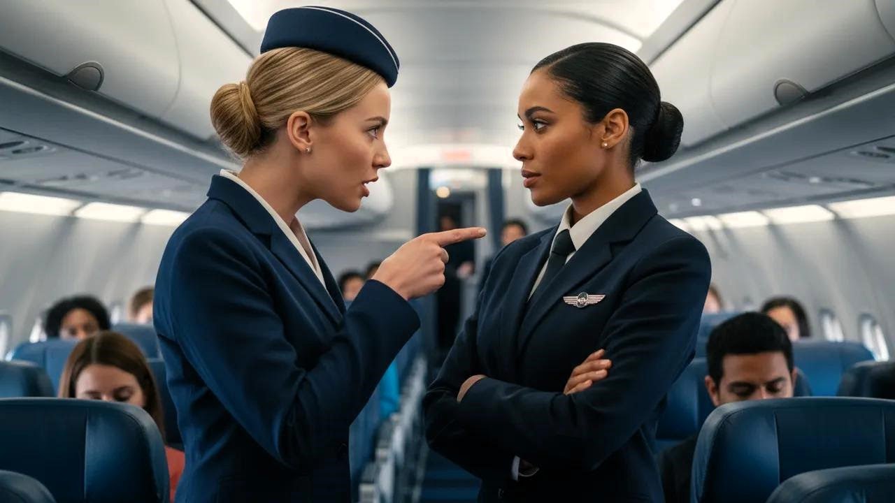 Stewardesa wyrzuciła czarnoskórą pilotkę — pasażerowie nie znali prawdy o właścicielce linii