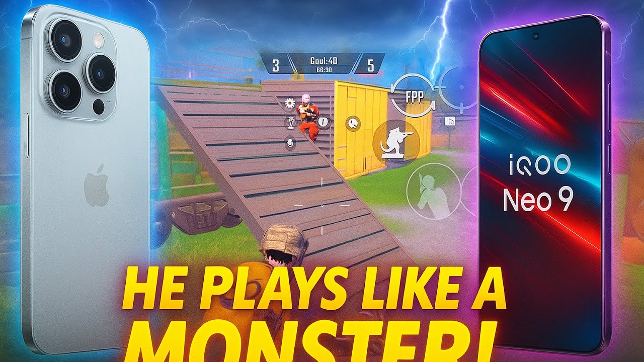 iPhone 15 Pro Max vs iQOO Neo 9 Pro 🔥 | Insane BGMI TDM Gameplay | This Opponent is a Monster!
