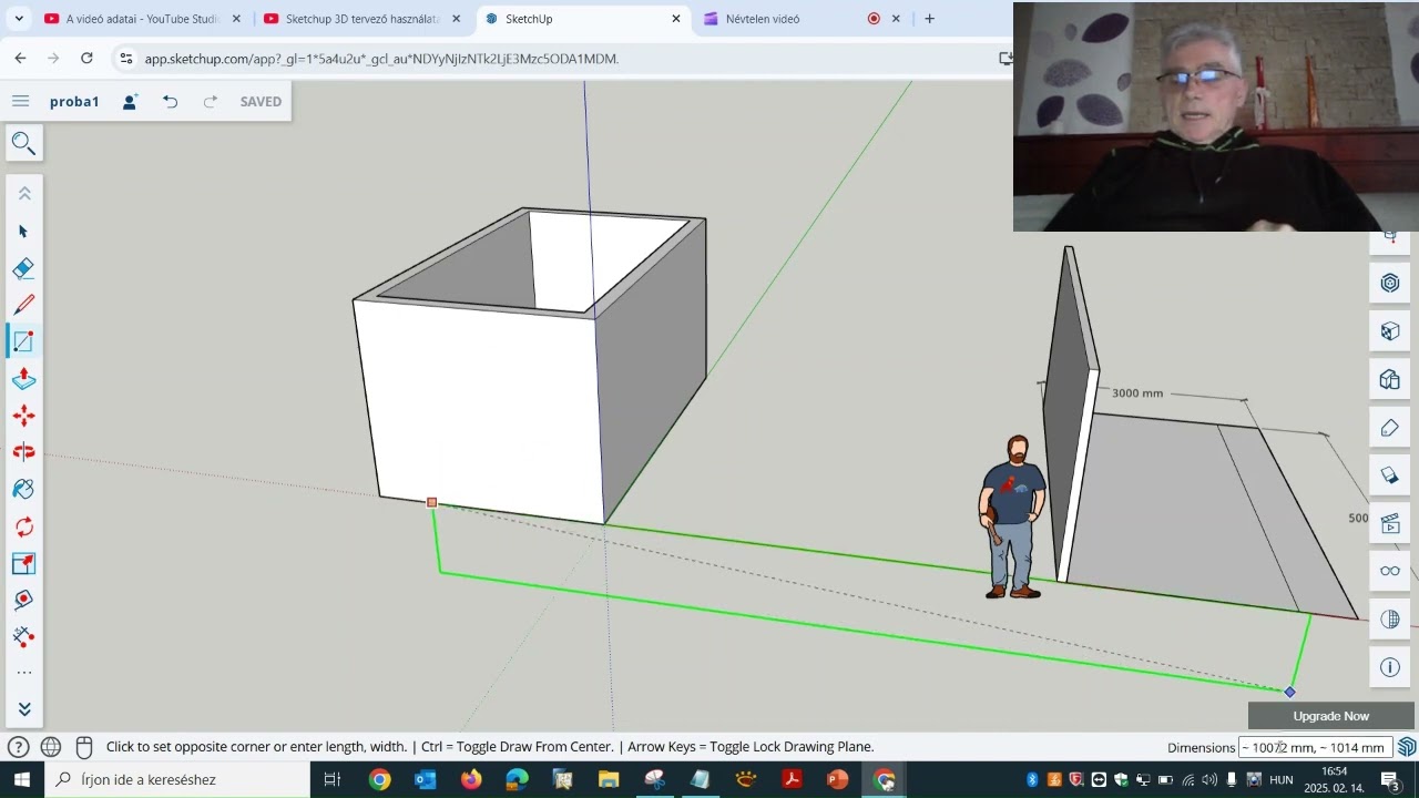 Sketchup 3D tervező használata 2.  rész:  térbeli objektumok 1.